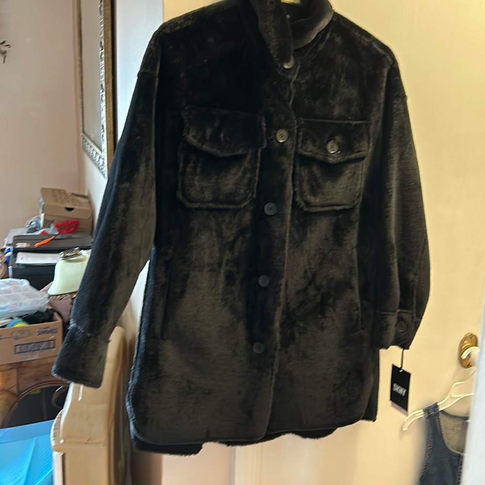 Coat for women, DKNY faux fur